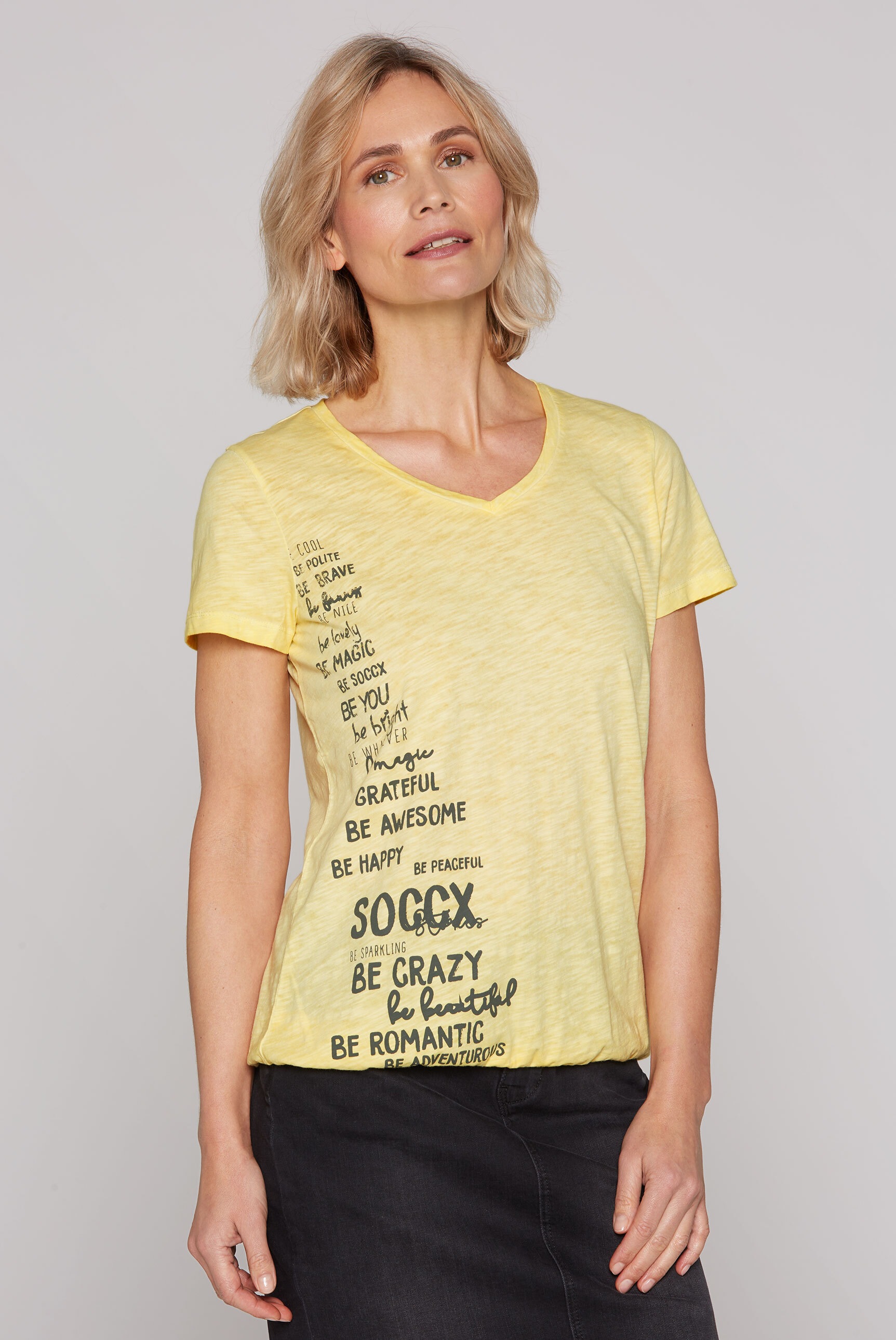 SOCCX V-Shirt, mit Gummizug im Saum günstig online kaufen