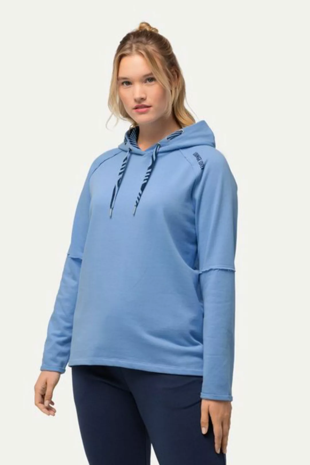 Ulla Popken Sweatshirt Loungewear-Hoodie Kapuze Rollkanten Langarm günstig online kaufen