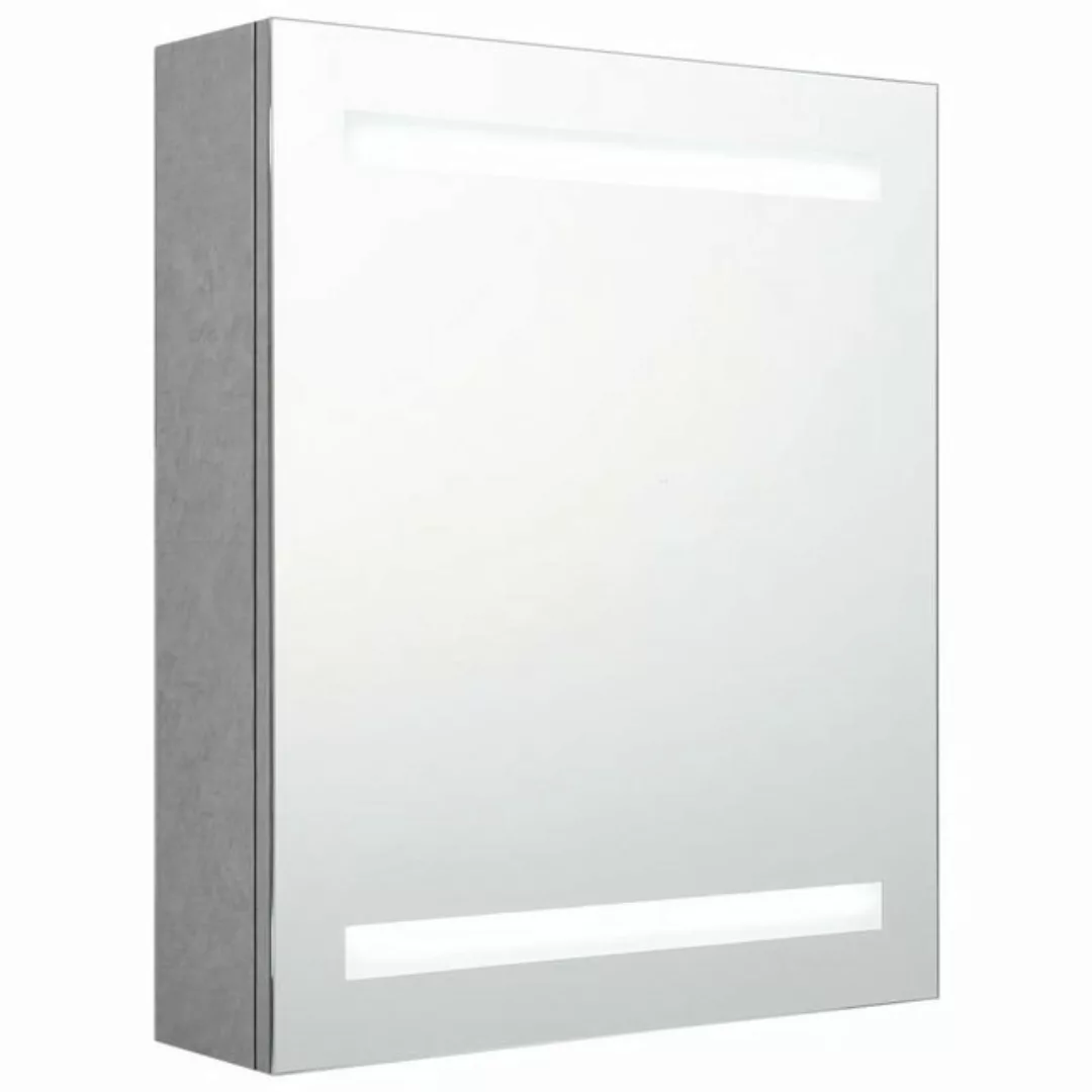 vidaXL Badezimmerspiegelschrank LED-Bad-Spiegelschrank Betongrau 50x14x60 c günstig online kaufen