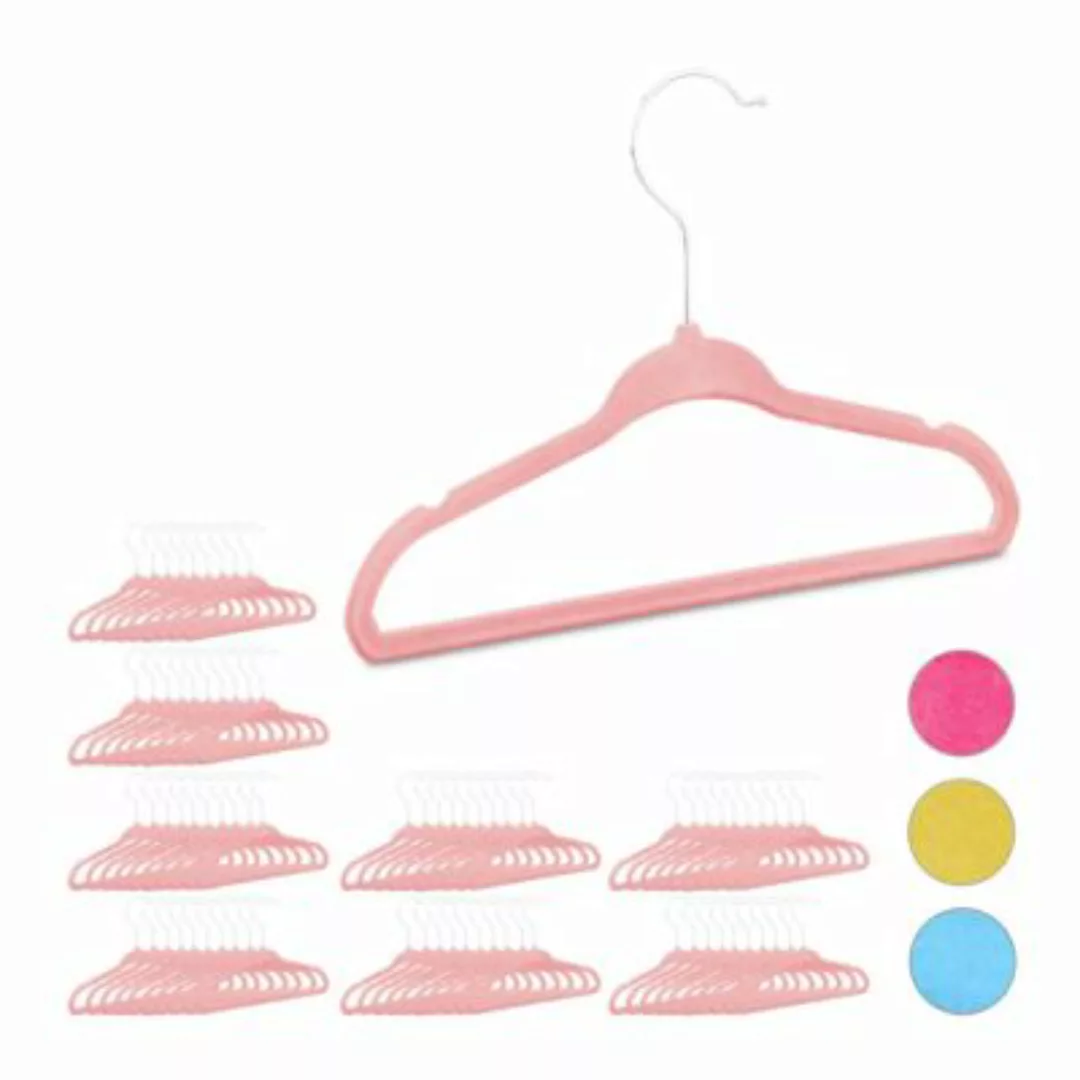 relaxdays 80 x Kleiderbügel Kinder rosa günstig online kaufen