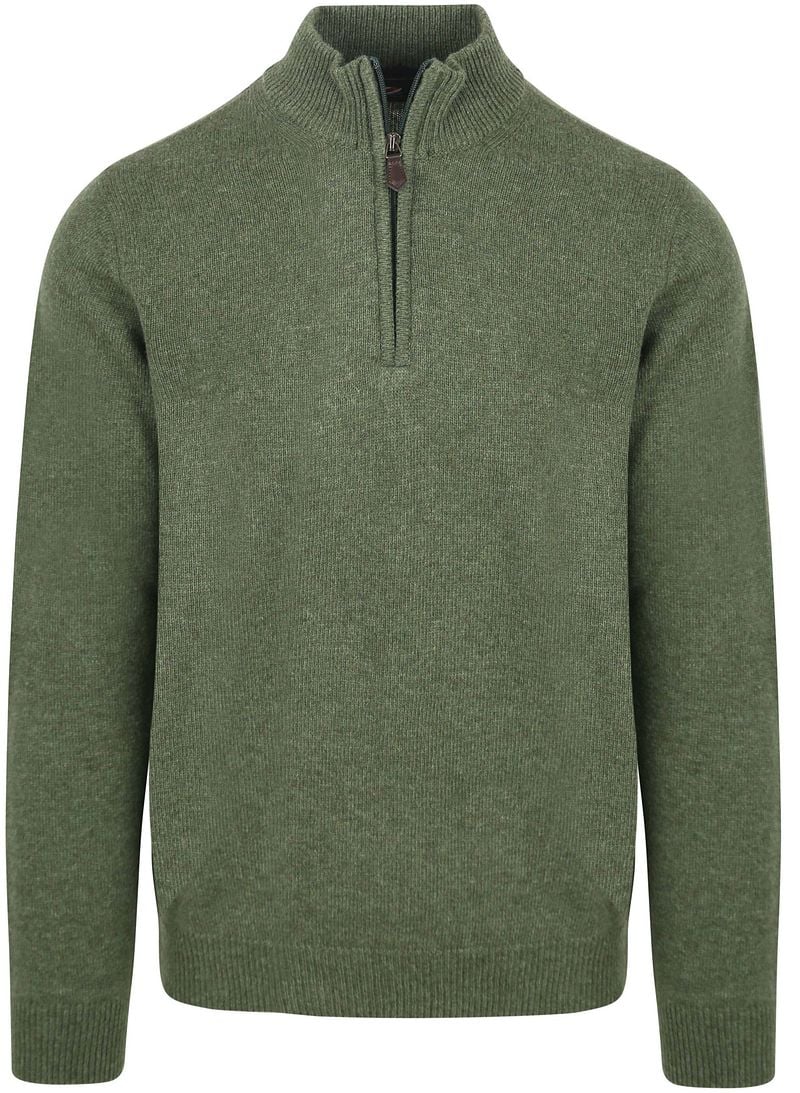 Suitable Half Zip Pullover Lambswool Grün - Größe M günstig online kaufen