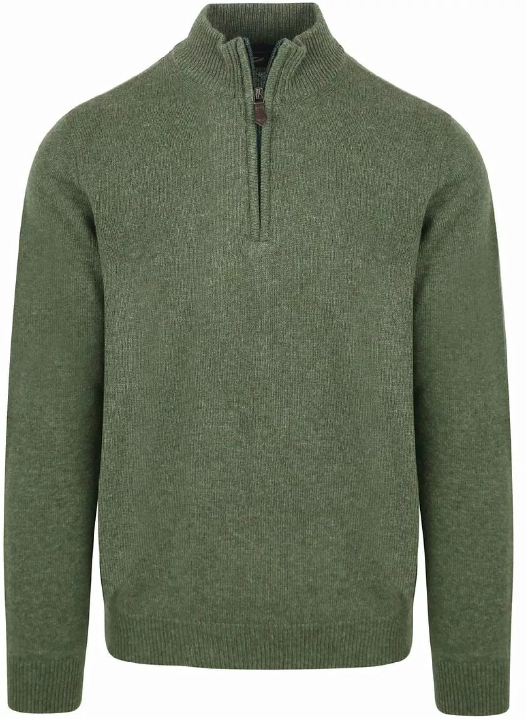 Suitable Half Zip Pullover Lambswool Grün - Größe M günstig online kaufen