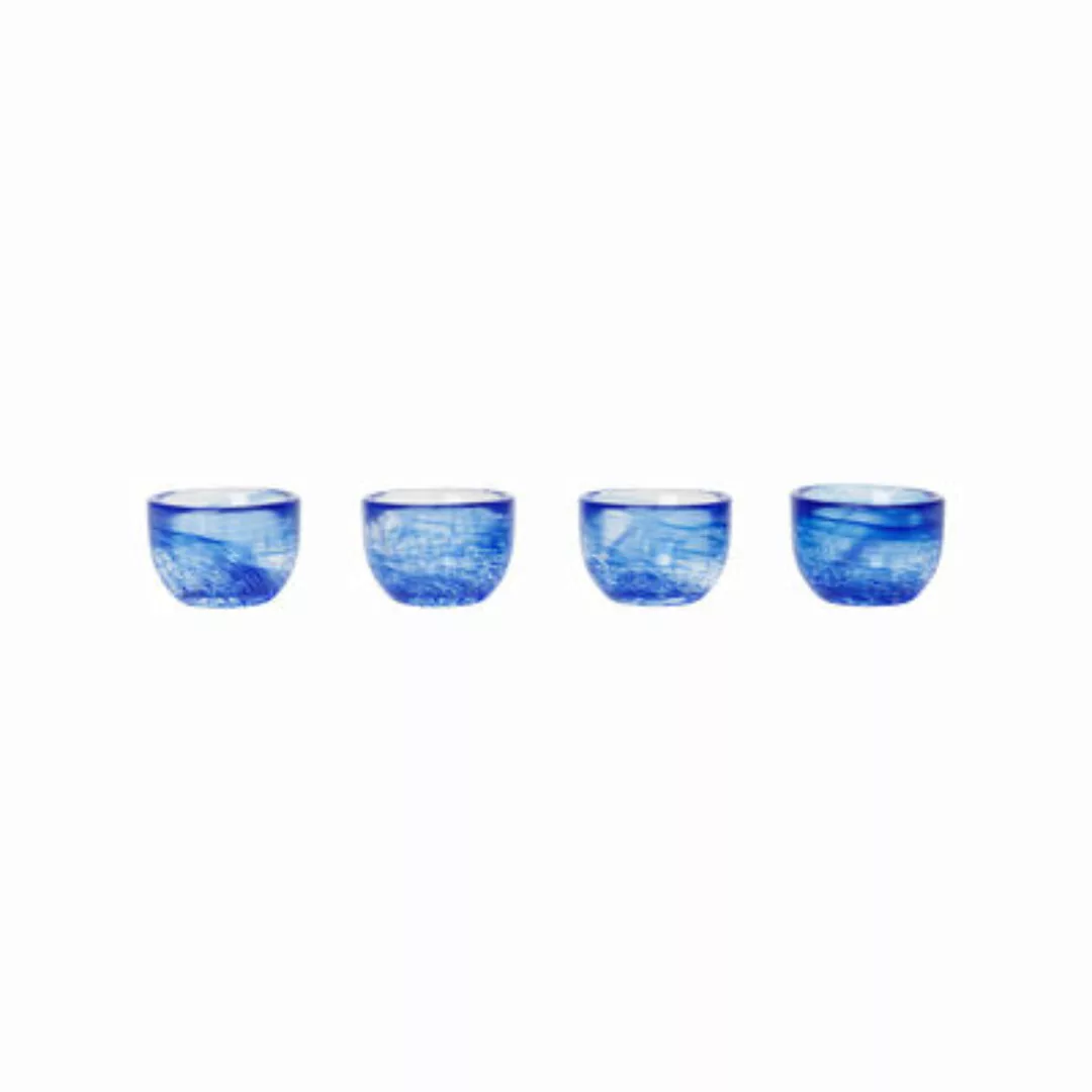 Eierbecher Tinta glas blau / 4er-Set - Glas - Ferm Living - Blau günstig online kaufen