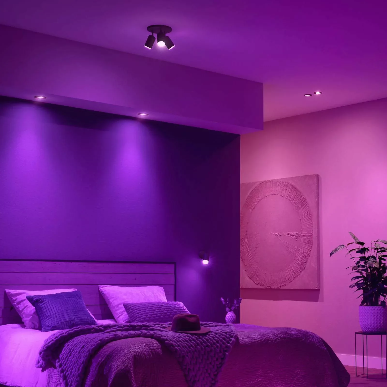 Philips Hue LED-Einbauspot Centura, schwarz, Ø 9 cm, CCT RGB günstig online kaufen