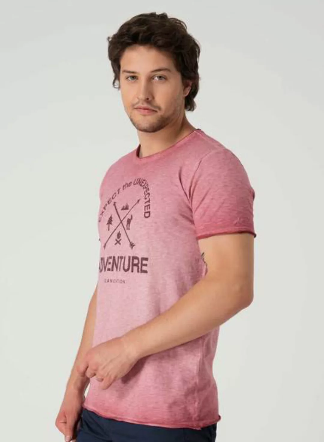 Print T-shirt Aus Bio Baumwolle Mit Raw-edge günstig online kaufen