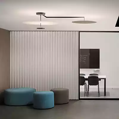 Vibia Flat Deckenleuchte LED 2-flammig, weiß - 186 cm - Dali/1-10 V/Push günstig online kaufen