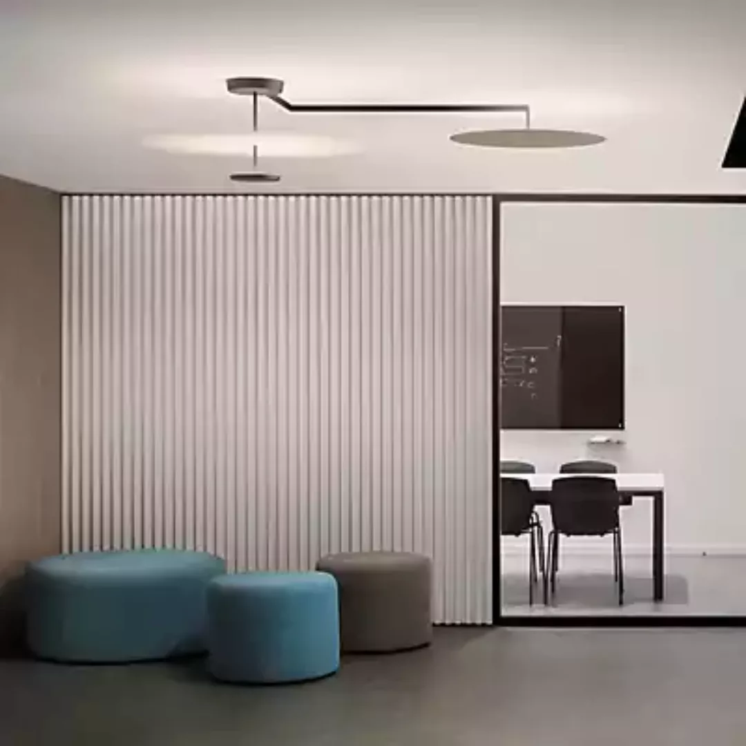 Vibia Flat Deckenleuchte LED 2-flammig, weiß/grau - 186 cm - Dali/1-10 V/Pu günstig online kaufen