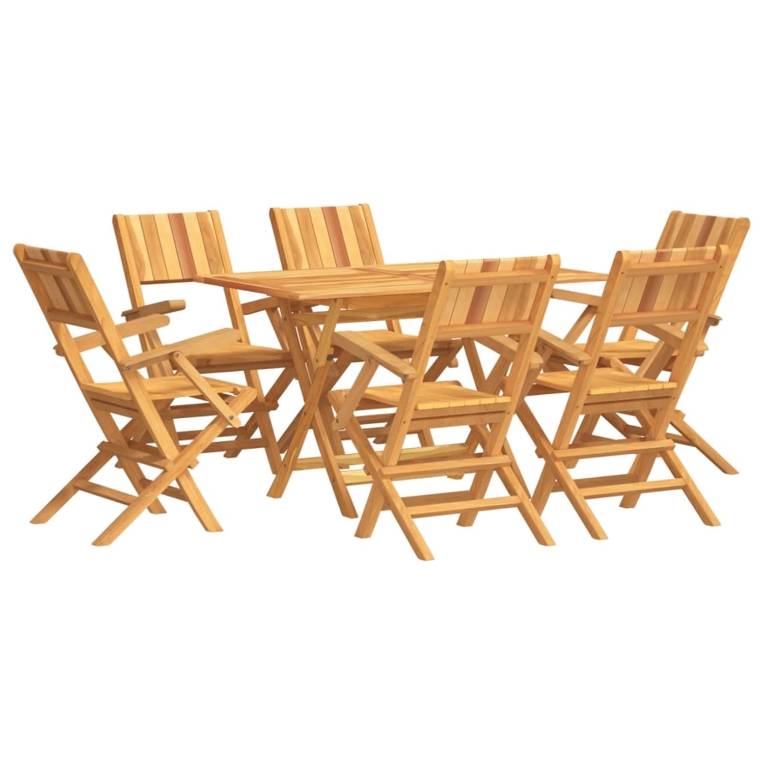 Vidaxl 7-tlg. Garten-essgruppe Massivholz Teak günstig online kaufen