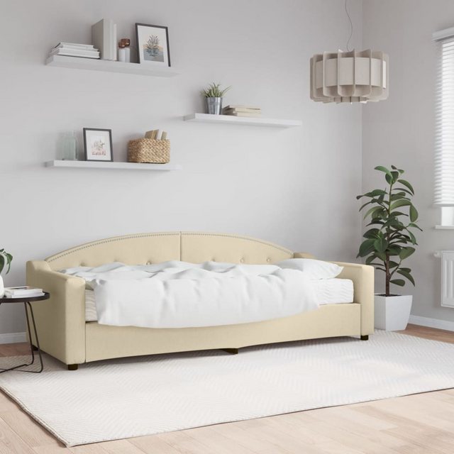 vidaXL Gästebett Gästebett Tagesbett mit Matratze Creme 80x200 cm Stoff Bet günstig online kaufen