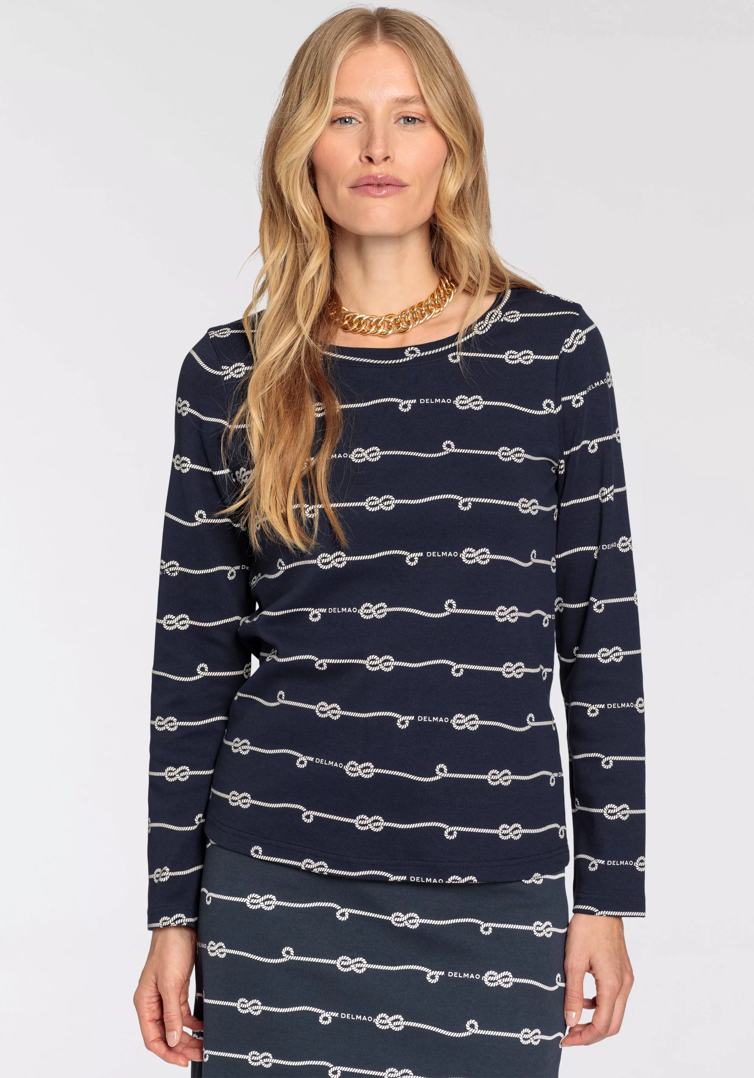 DELMAO Sweatshirt mit maritimen Druck günstig online kaufen