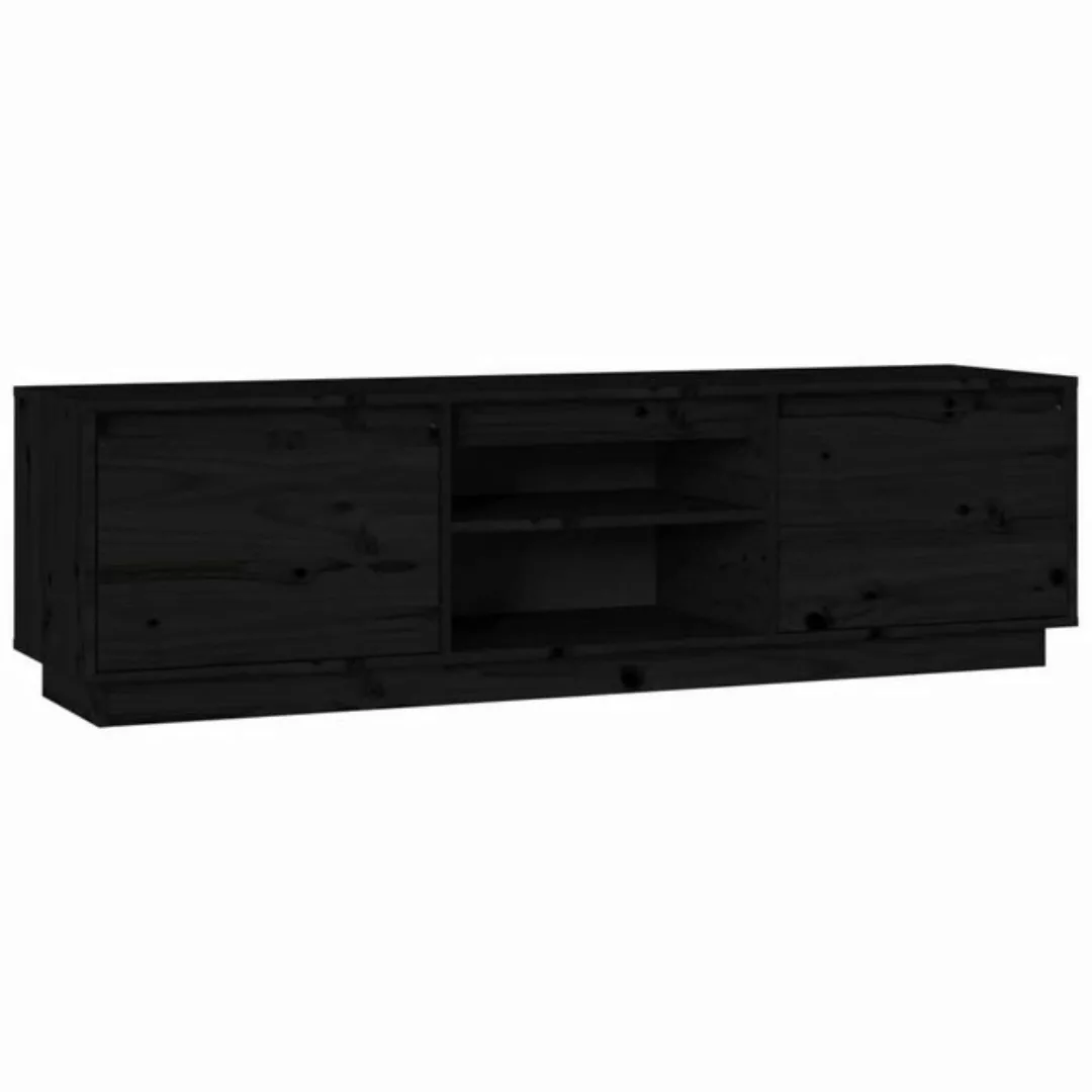 vidaXL TV-Schrank TV-Schrank Schwarz 140x35x40 cm Massivholz Kiefer günstig online kaufen