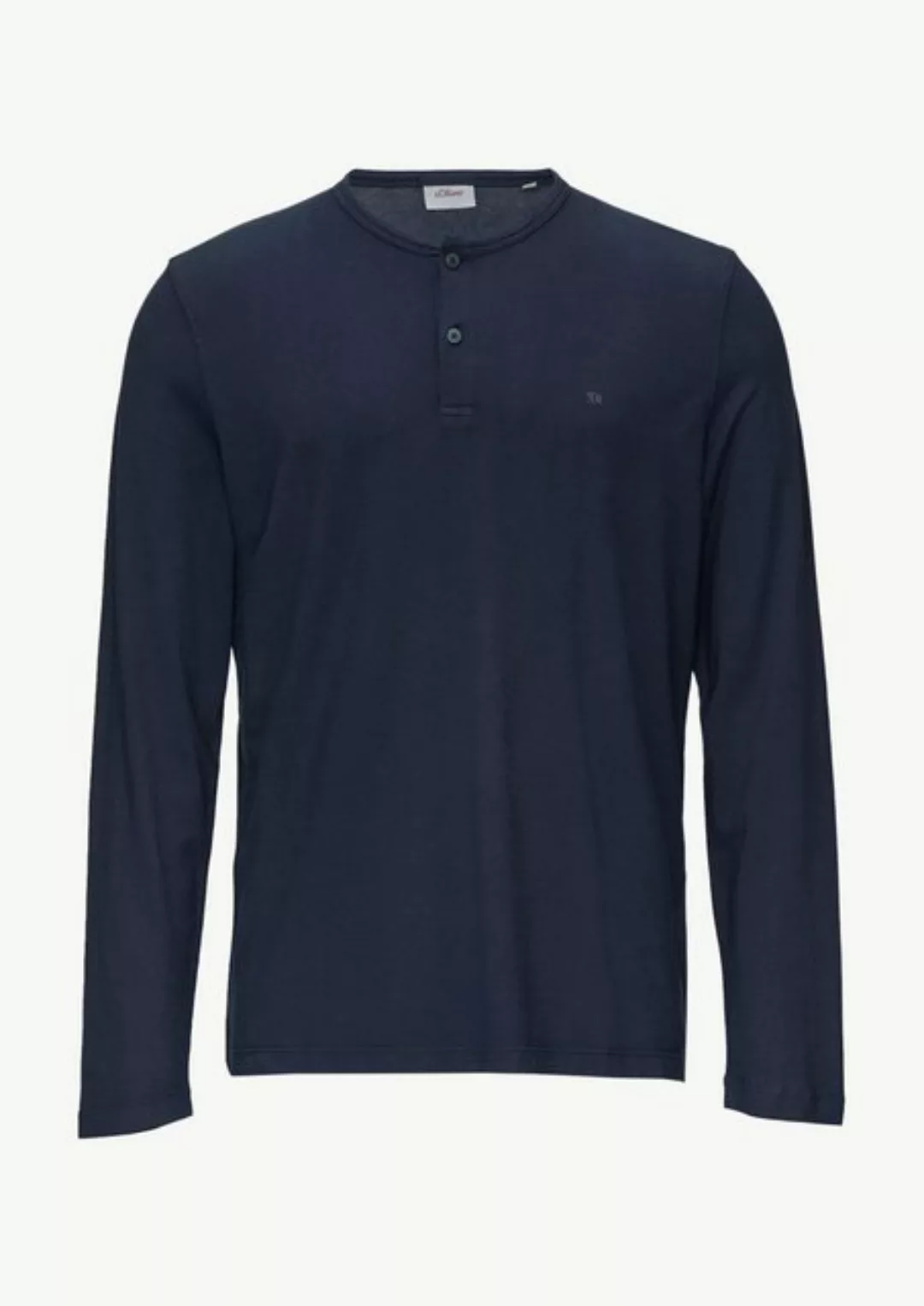 s.Oliver Langarmshirt Langarmshirt mit Henley-Ausschnitt und Garment Dye Ga günstig online kaufen