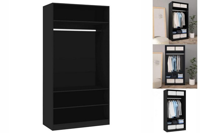 Kleiderschrank Schwarz 100×50×200 Cm Spanplatte günstig online kaufen