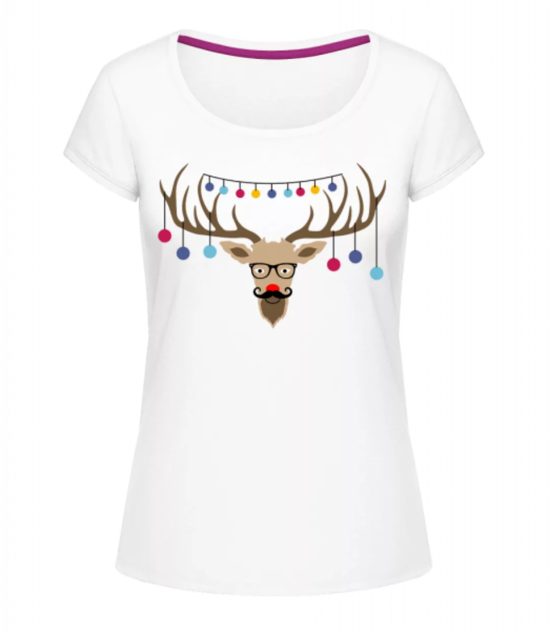 Weihnachten Rentier · Frauen T-Shirt U-Ausschnitt günstig online kaufen