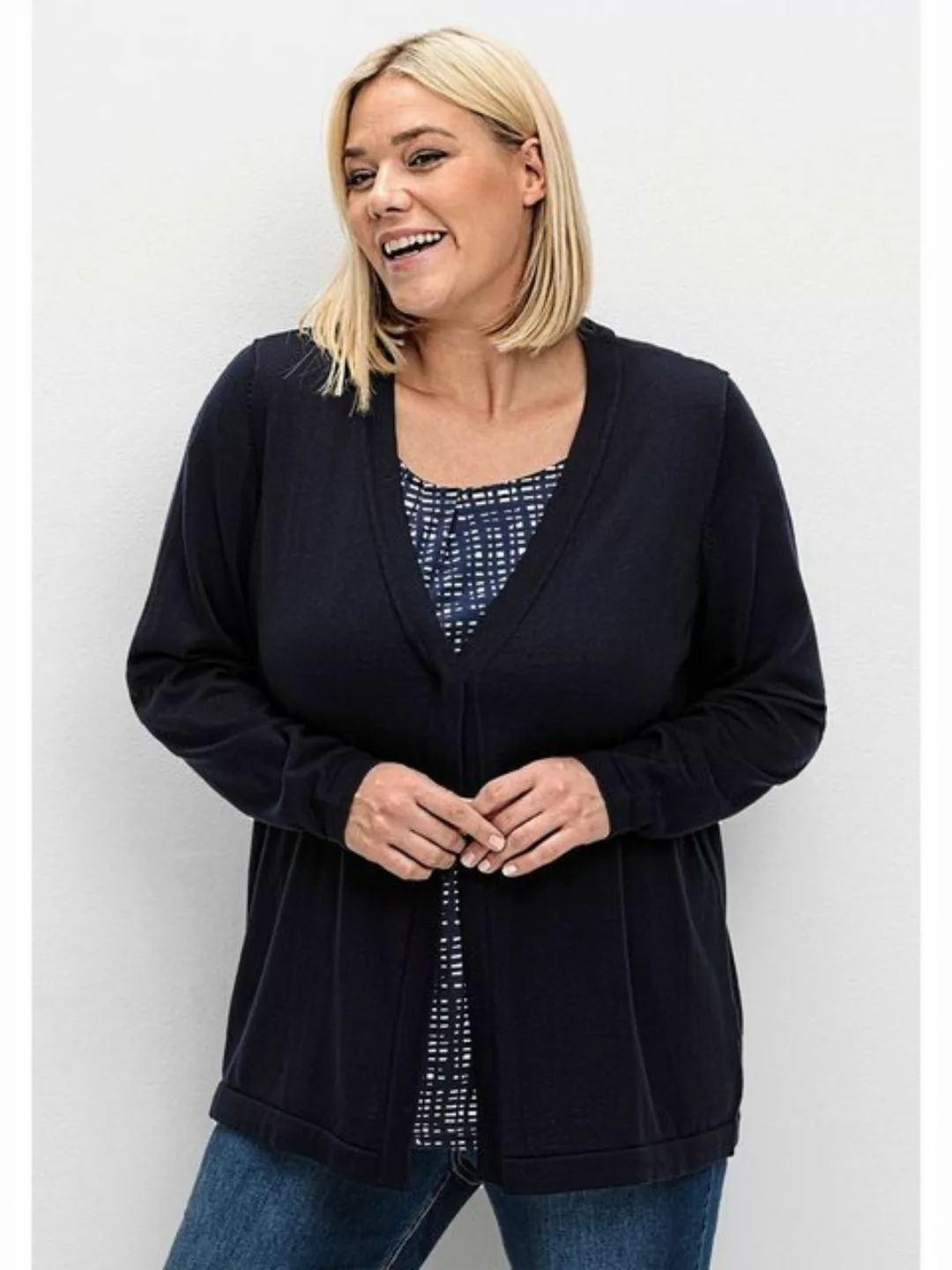 Sheego Strickjacke "Große Größen", aus feinem Viskosemix günstig online kaufen