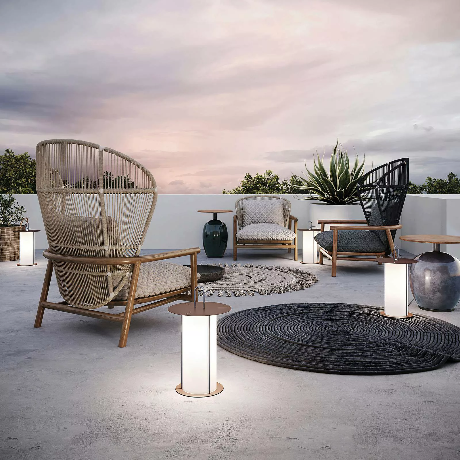 Modo Luce Diogene LED-Terrassenleuchte Akku rost günstig online kaufen