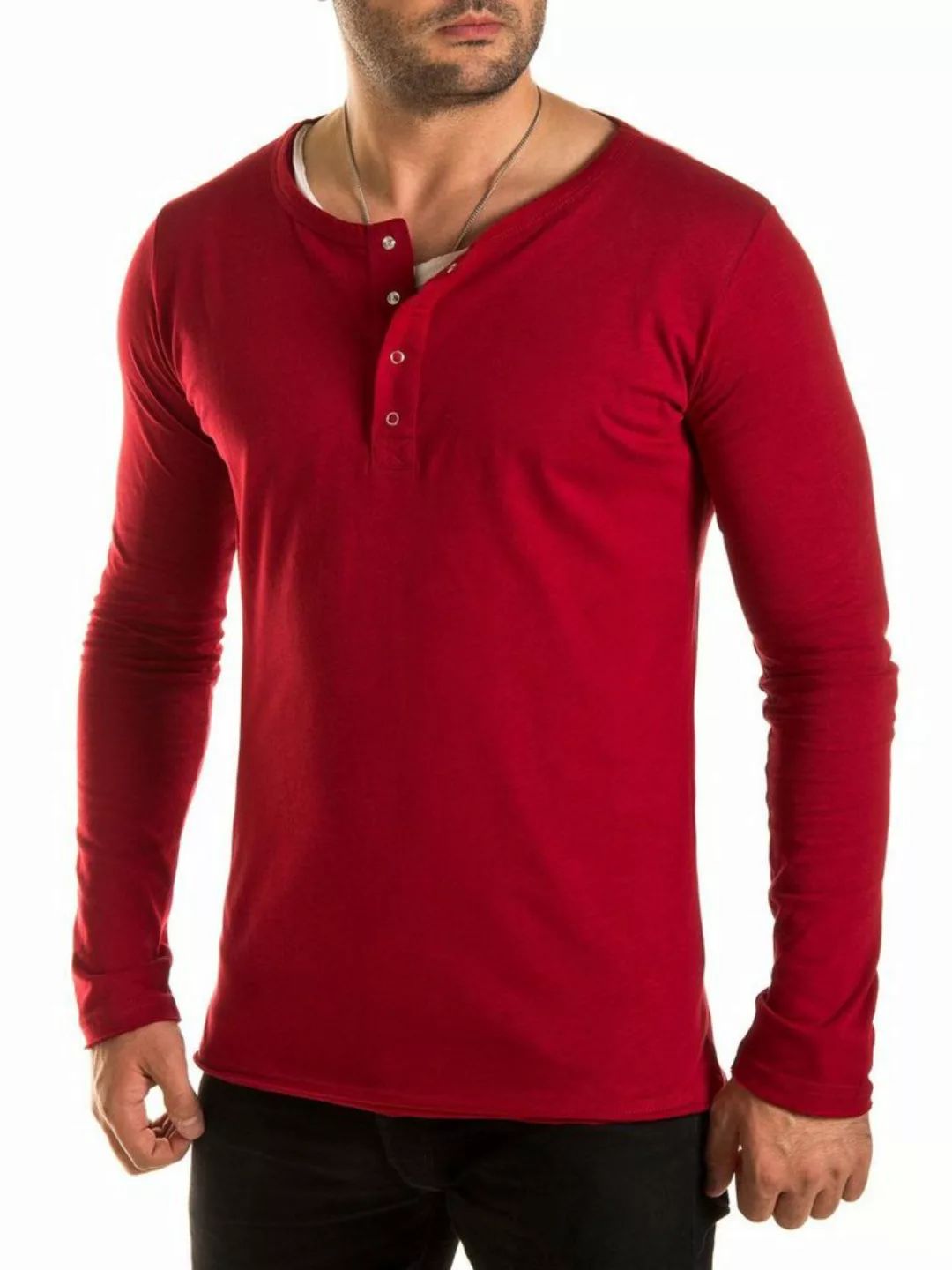 WOTEGA Langarmshirt WOTEGA - V-Neck Double Layer Longsleeve Pete aus reiner günstig online kaufen