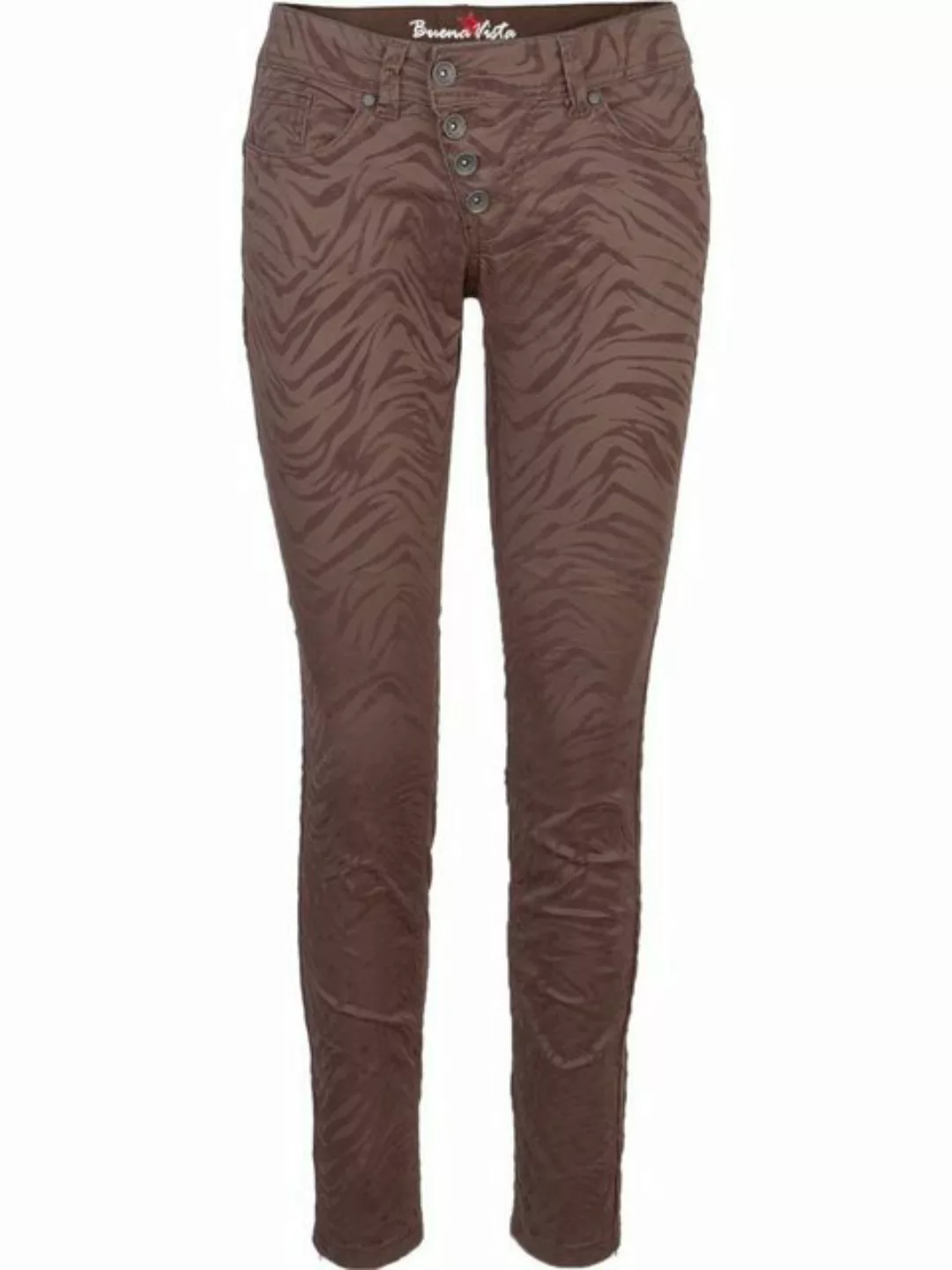 Buena Vista Skinny-fit-Jeans Tummyless cropped stretch twill brown paws günstig online kaufen