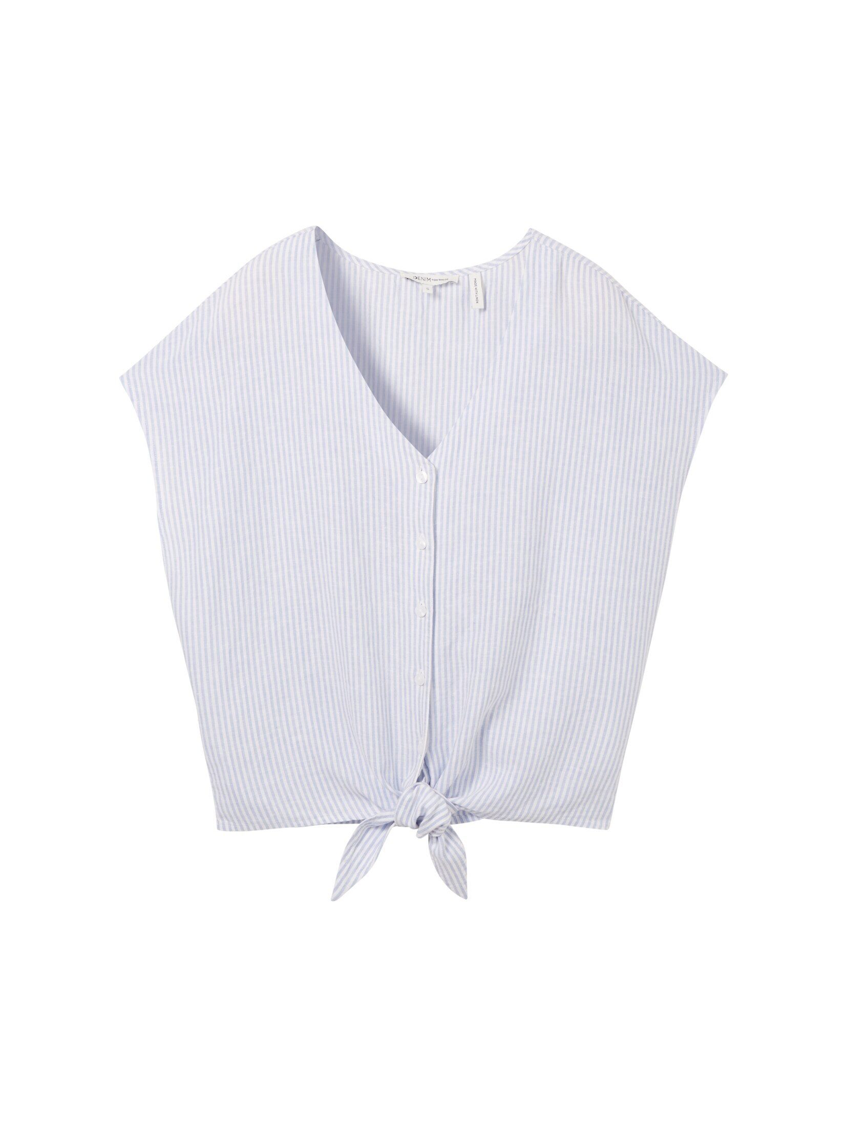 TOM TAILOR Denim Kurzarmbluse Leinenbluse mit günstig online kaufen