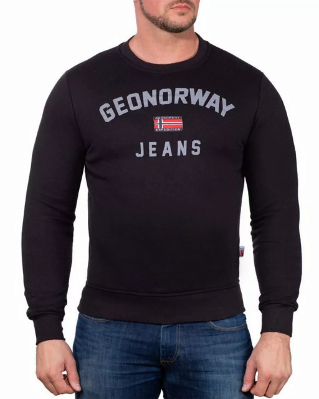 Geo Norway Rundhalspullover Herren Sweatshirt bagassier Black M Elegantes D günstig online kaufen