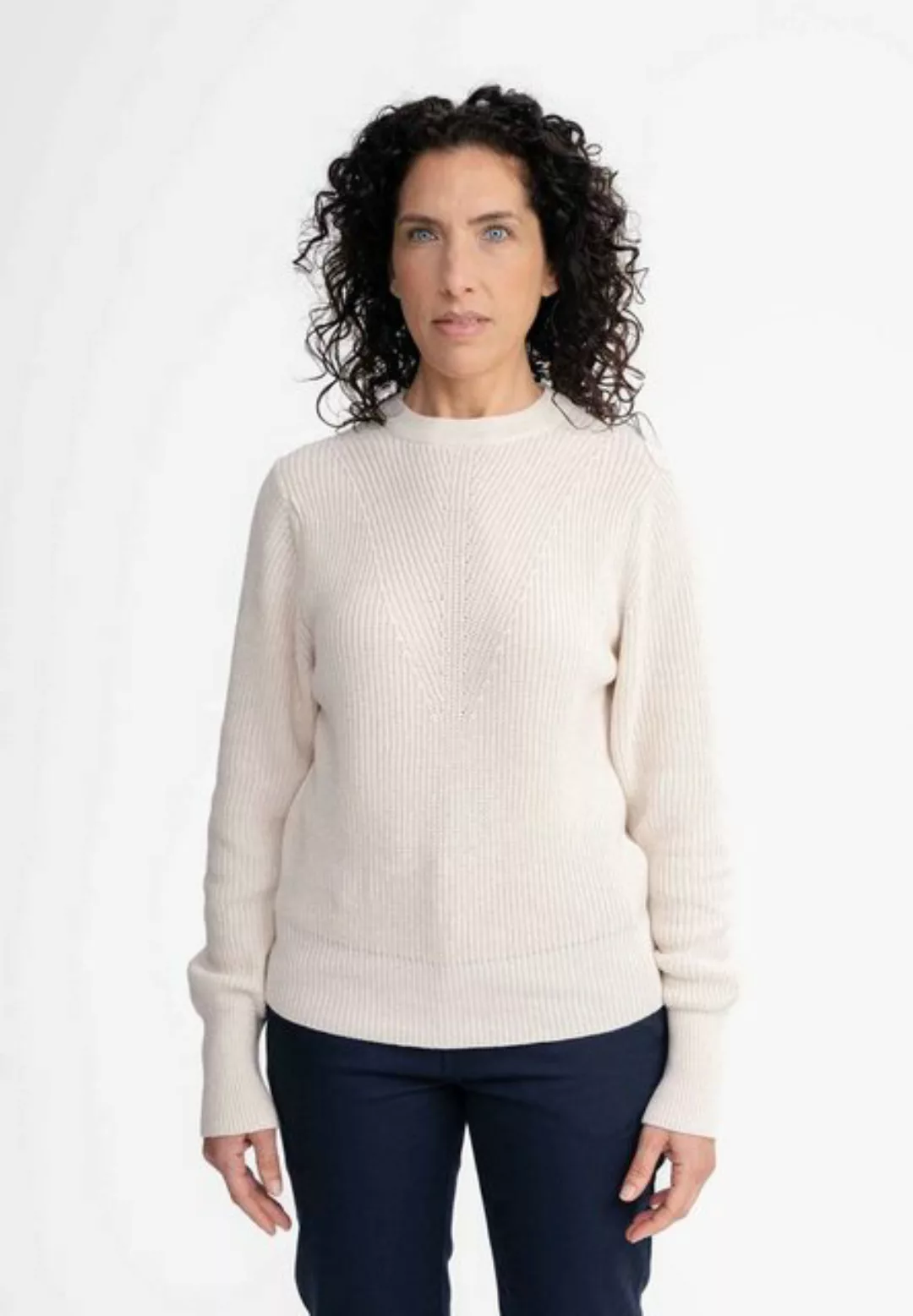 MELA Strickpullover Damen Strickpullover GAURI Strickstruktur am Halsauschn günstig online kaufen