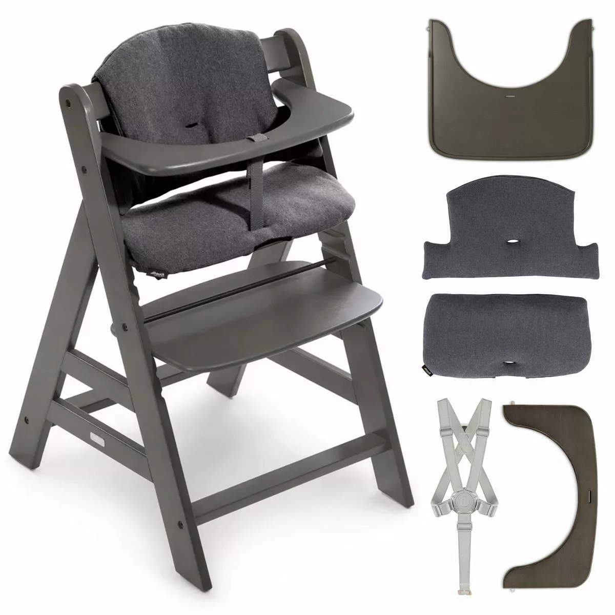 Hauck Hochstuhl Alpha Charcoal Selectline, Mitwachsender günstig online kaufen