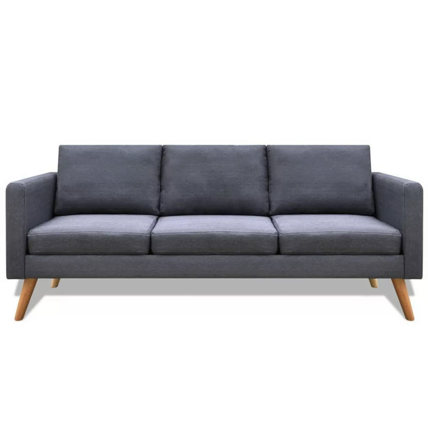 vidaXL Sofa Sofa 3-Sitzer Stoff Dunkelgrau günstig online kaufen