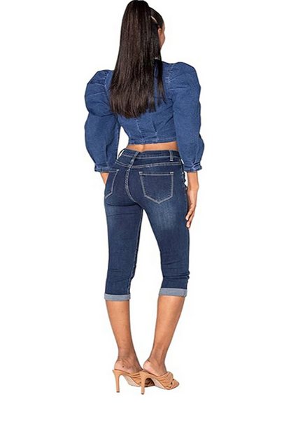 CHENIN 3/4-Jeans Kurze röhrenjeans für damen mit hoher taille Strapazierfäh günstig online kaufen