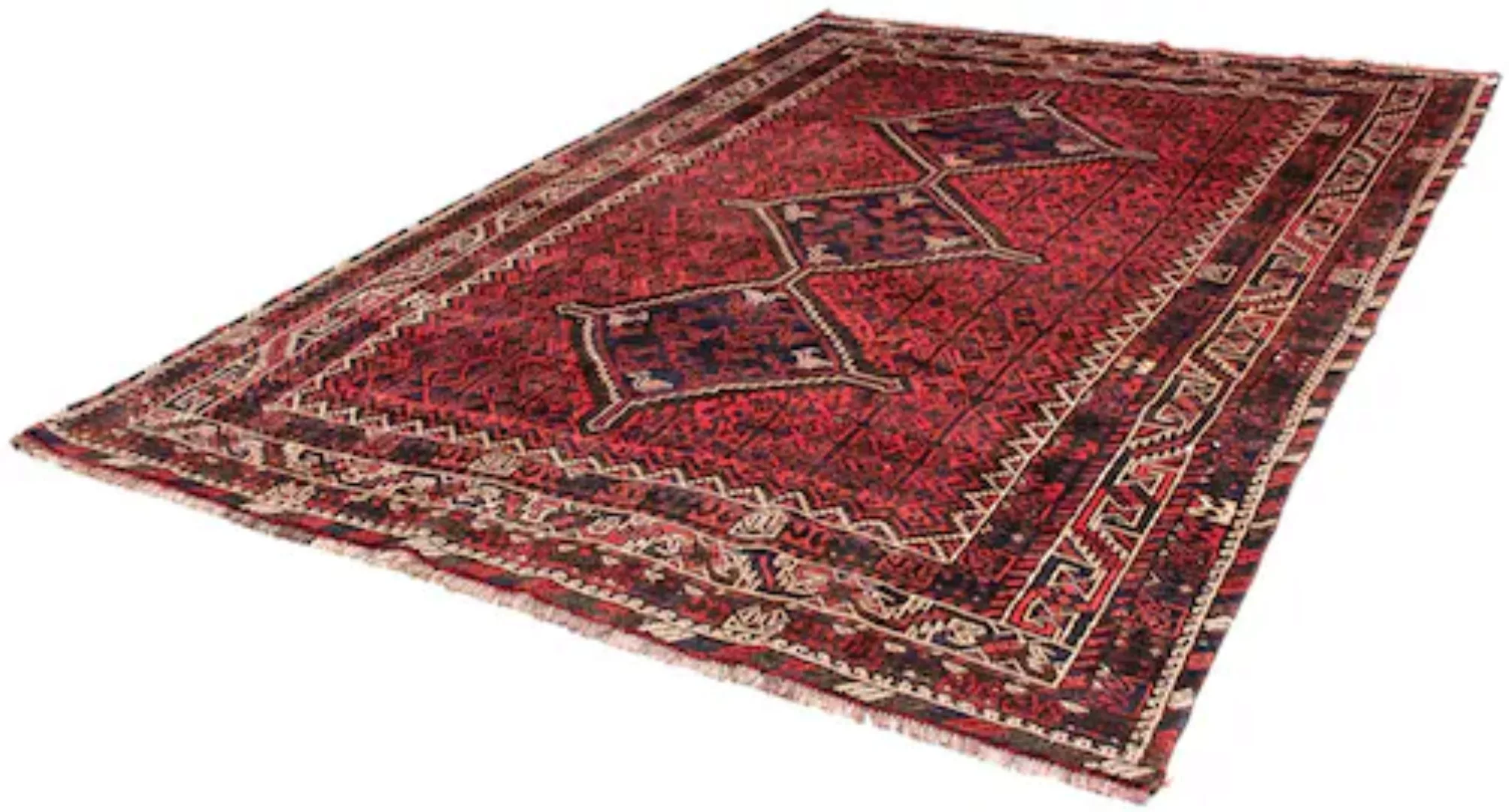 morgenland Wollteppich »Shiraz Medaillon Rosso chiaro 290 x 210 cm«, rechte günstig online kaufen