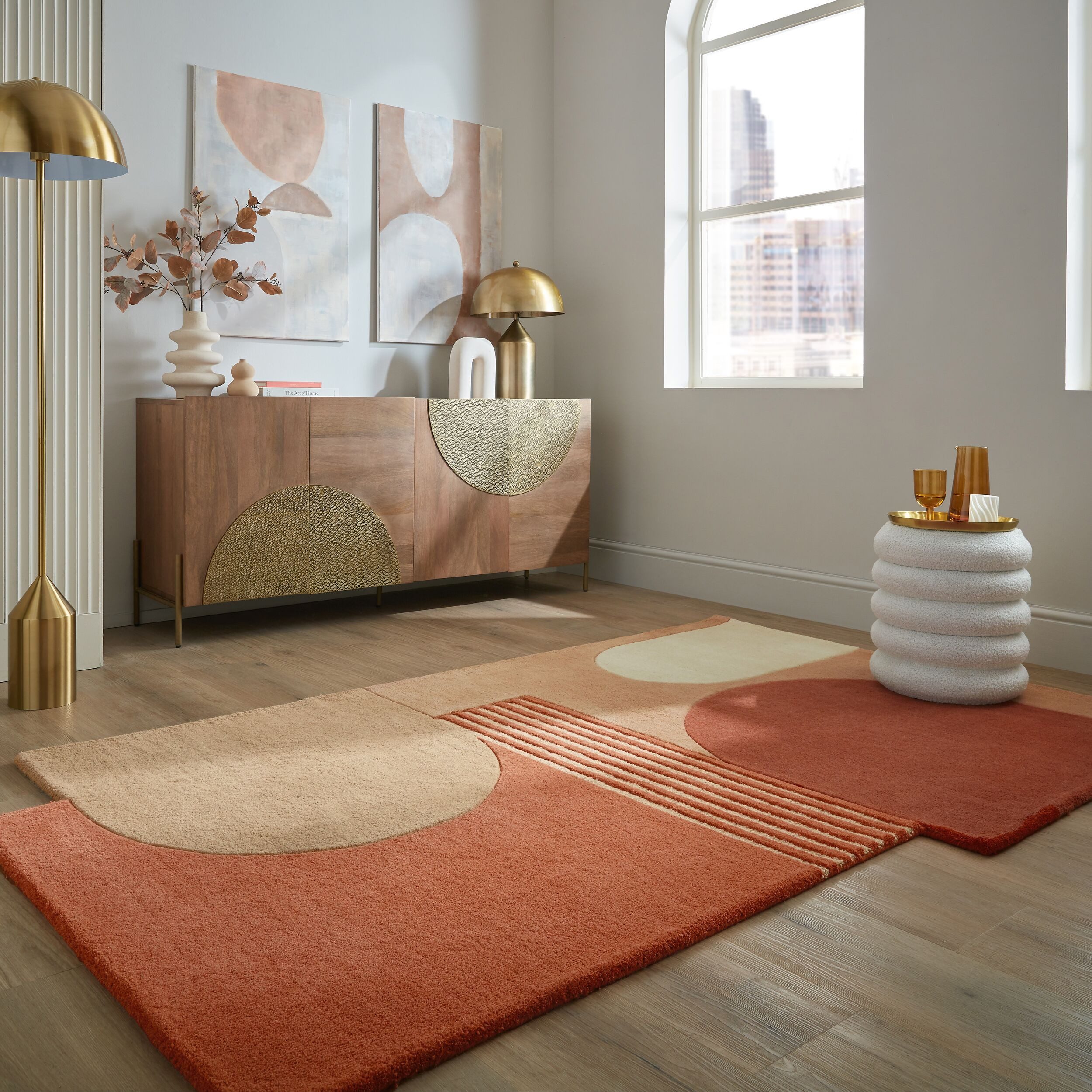 FLAIR RUGS Wollteppich »Lozenge«, rechteckig, 10 mm Höhe, Kurzflor, Retro M günstig online kaufen