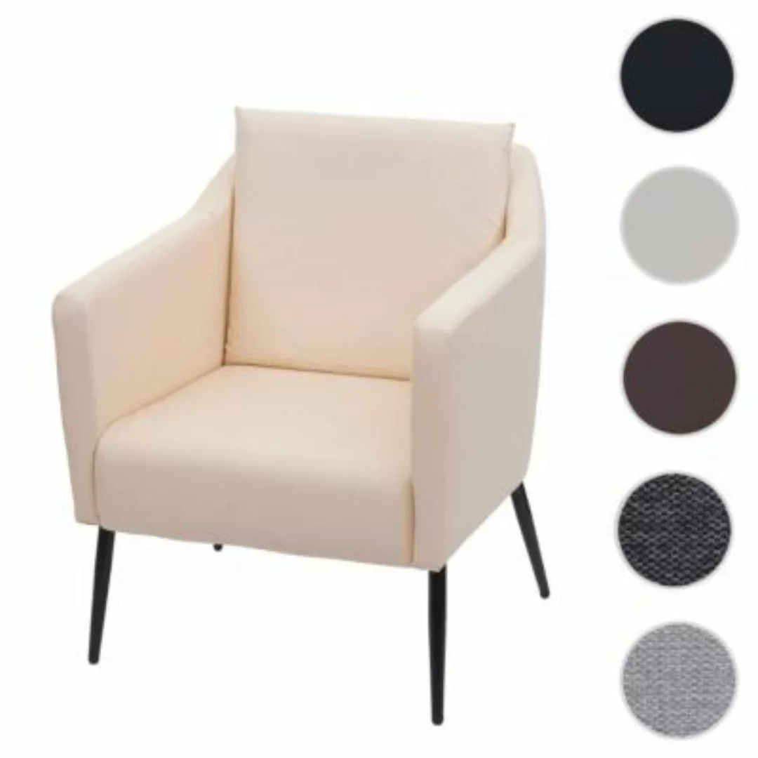 HWC Mendler Lounge-Sessel Kunstleder creme günstig online kaufen