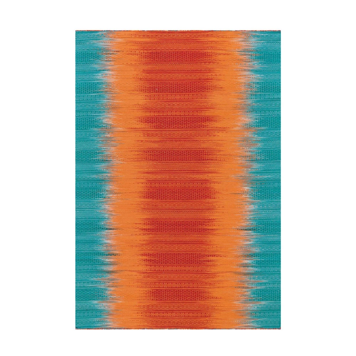 MeGusta Flachflor Teppich Retro Orange - Blau Wolle 90x160 cm Graciela günstig online kaufen