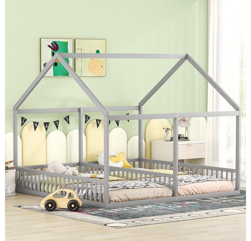 Sweiko Kinderbett, 2-in-1 Bett, Hausbett mit Dach und Rausfallschutz, 90*20 günstig online kaufen