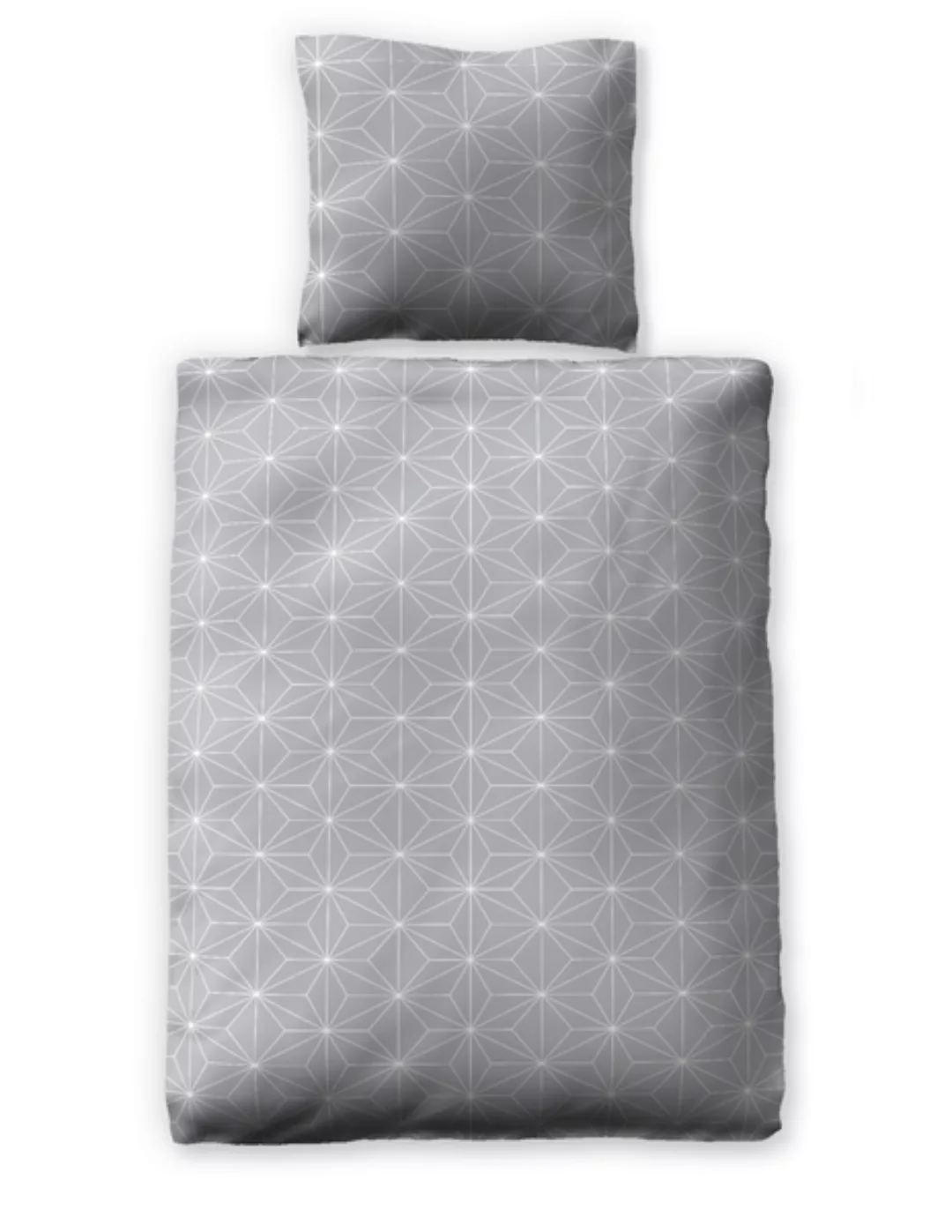 Bettwäsche "Simple Geometric Grey" 100% Bio-baumwolle 135x200 + 80x80 Cm günstig online kaufen