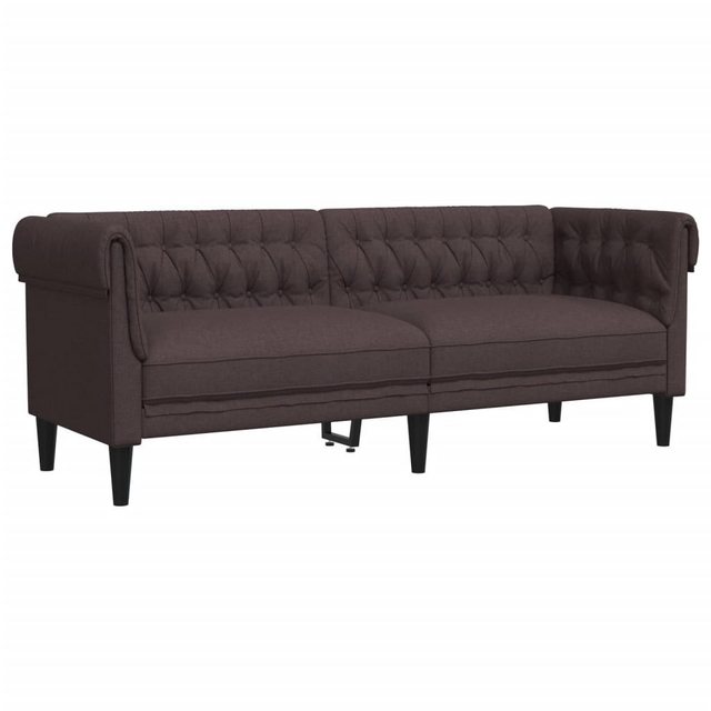 vidaXL Sofa Chesterfield-Sofa 3-Sitzer Dunkelbraun Stoff günstig online kaufen