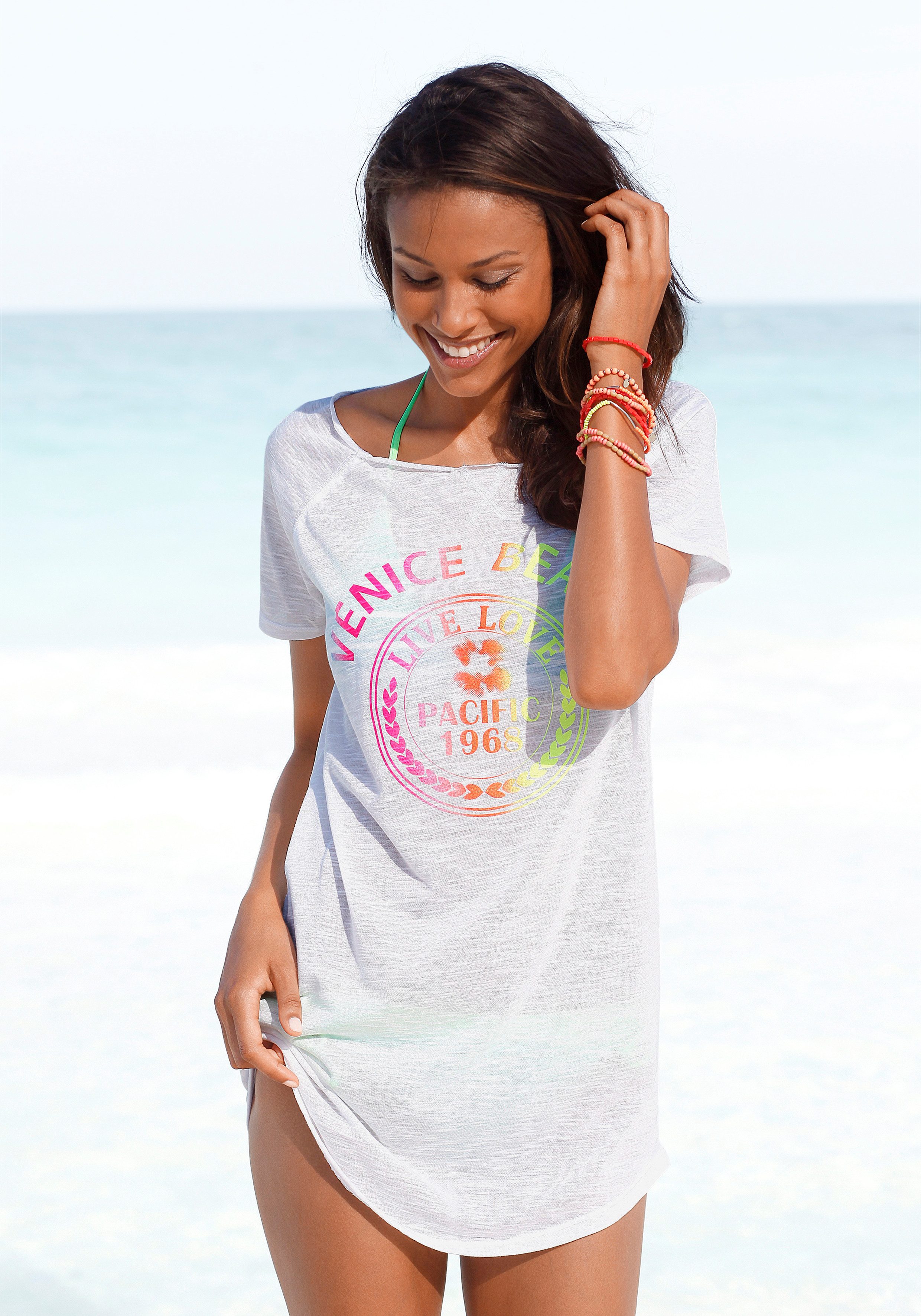 Venice Beach Longshirt mit Frontprint, Shirtkleid, günstig online kaufen