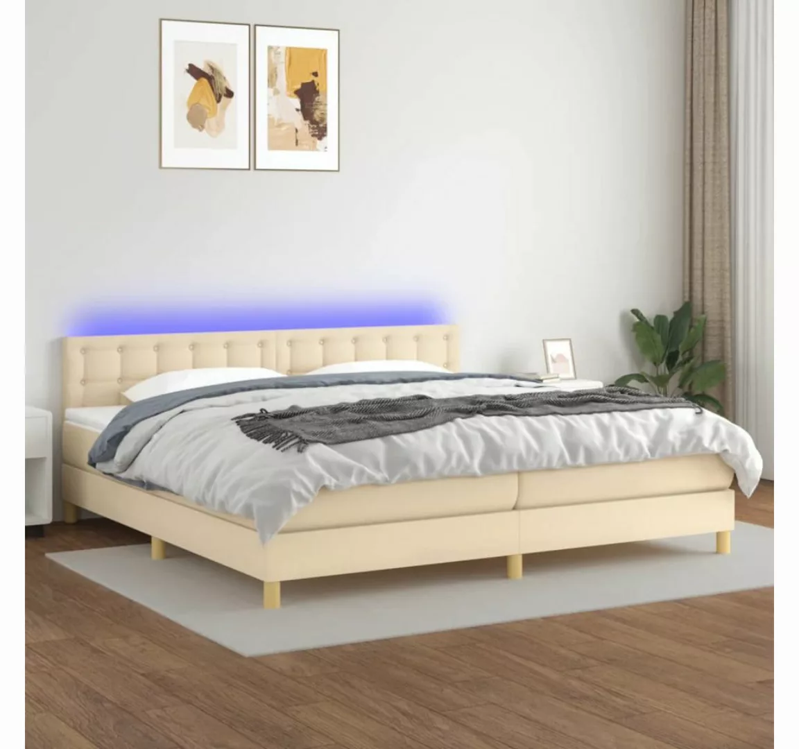 vidaXL Boxspringbett Bett Boxspringbett komplett mit Matratze & LED Stoff ( günstig online kaufen