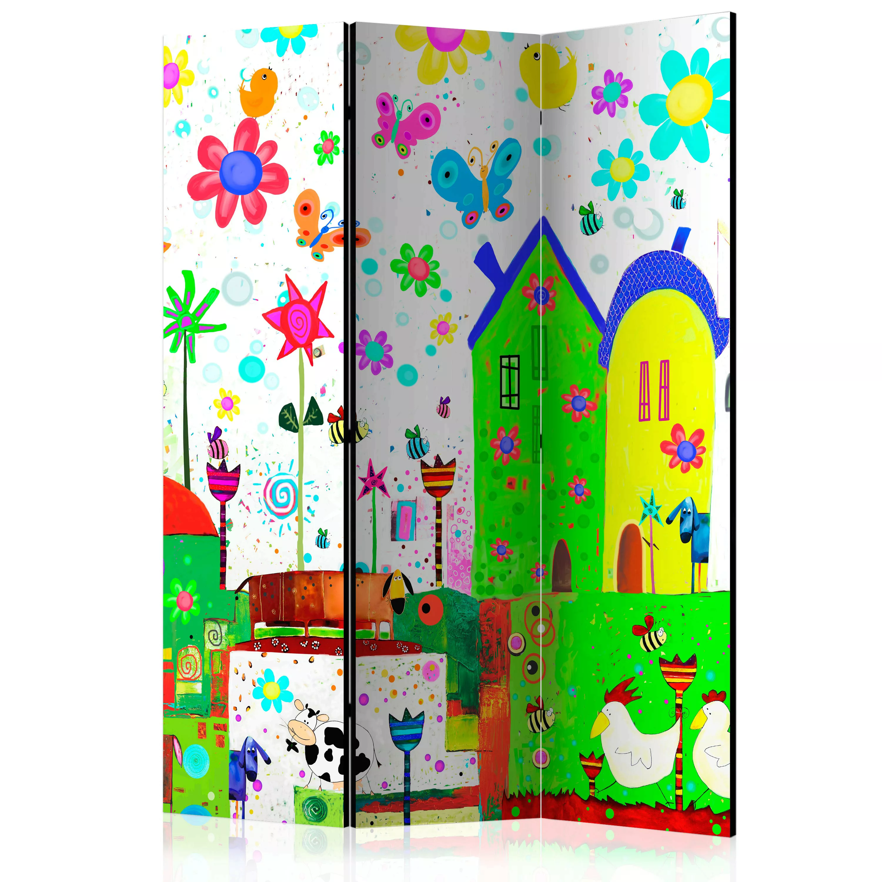 3-teiliges Paravent - Happy Farm [room Dividers] günstig online kaufen