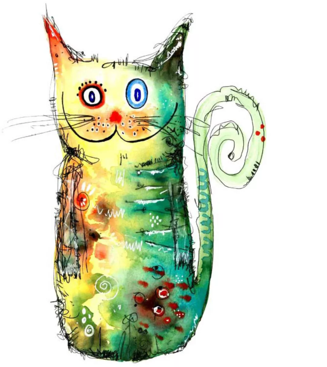 Wall-Art Wandtattoo »Bunte Katze Crazy Cat«, (1 St.) günstig online kaufen