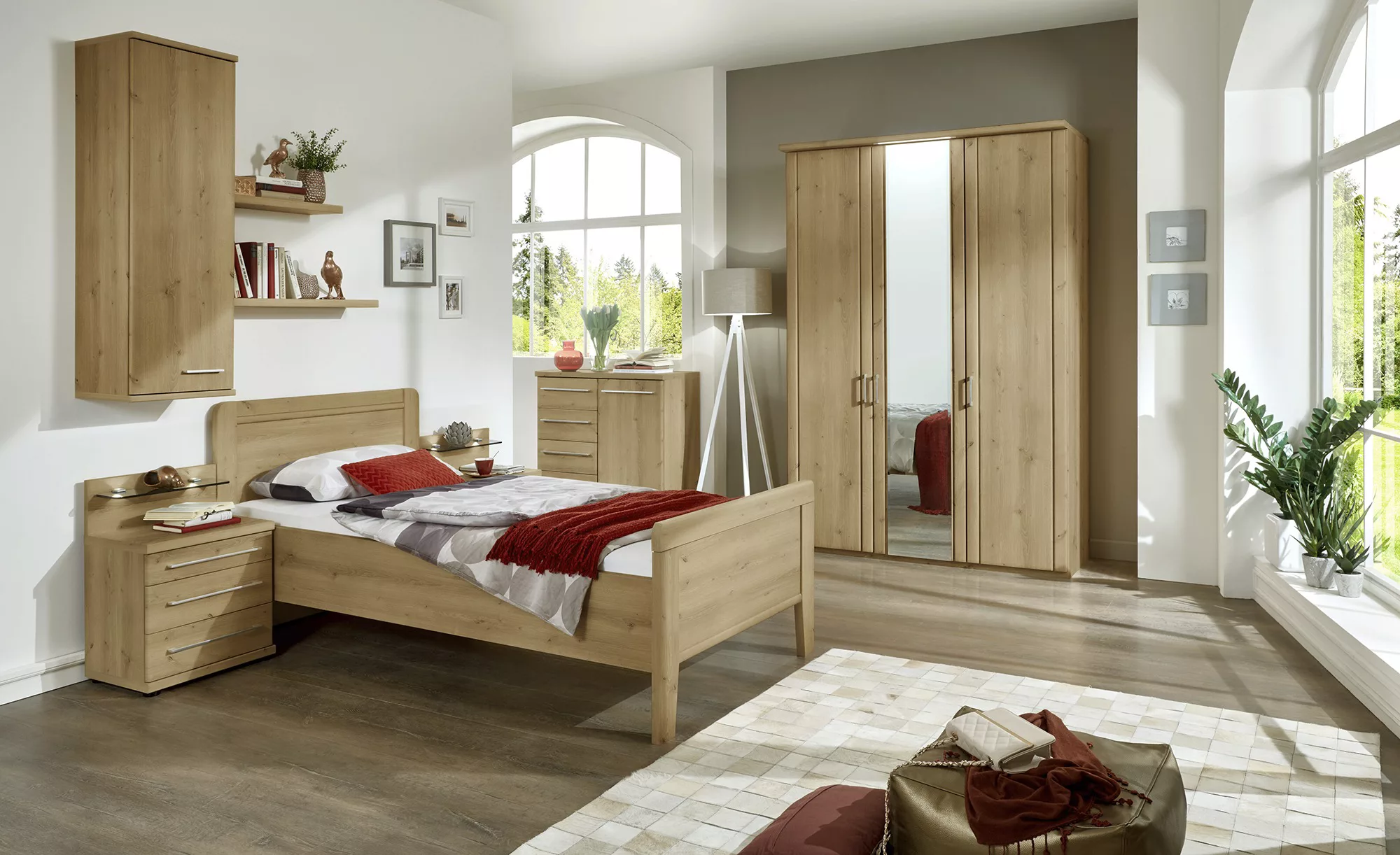 Drehtürenschrank  Vivia ¦ holzfarben ¦ Maße (cm): B: 150 H: 200,2 T: 58 Sch günstig online kaufen