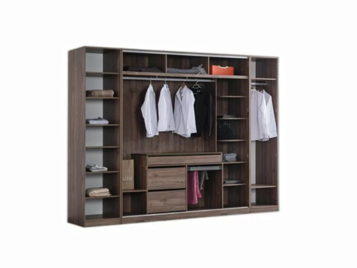 Xlmoebel Kleiderschrank XXL Kleiderschrank Hoch Braun Schlafzimmer Glasschr günstig online kaufen