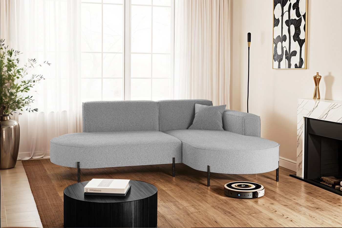 Kaiser Möbel Ecksofa Sofa L-Form Designer Modena Rein stoff Noel, Quelle, P günstig online kaufen