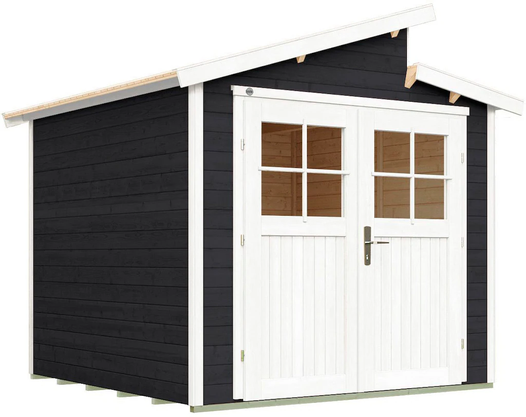 Weka Holz-Gartenhaus Anthrazit Pultdach Lasiert 261 cm günstig online kaufen