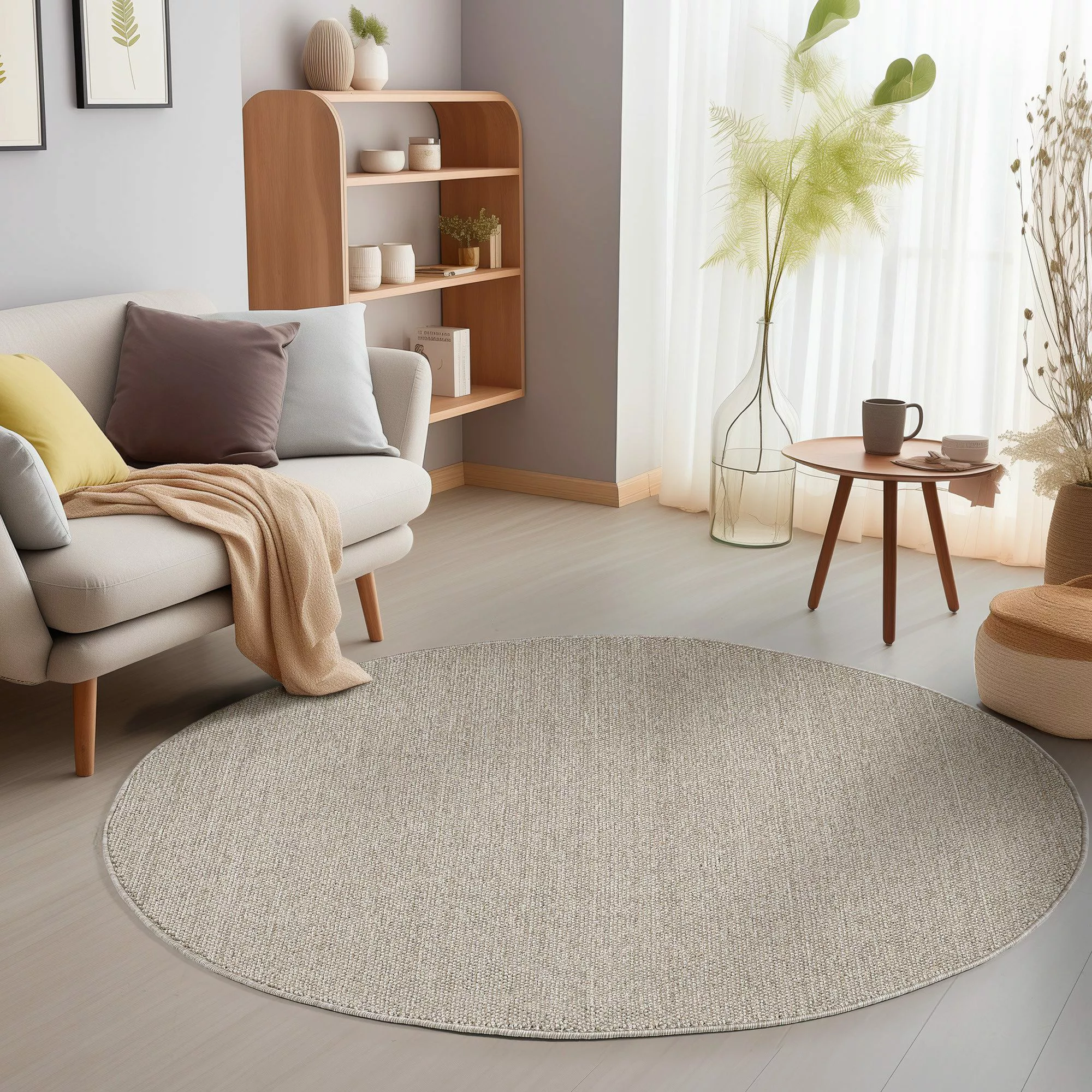 SIMPEX24 Teppich Unicolor, Rund, Höhe: 7 günstig online kaufen
