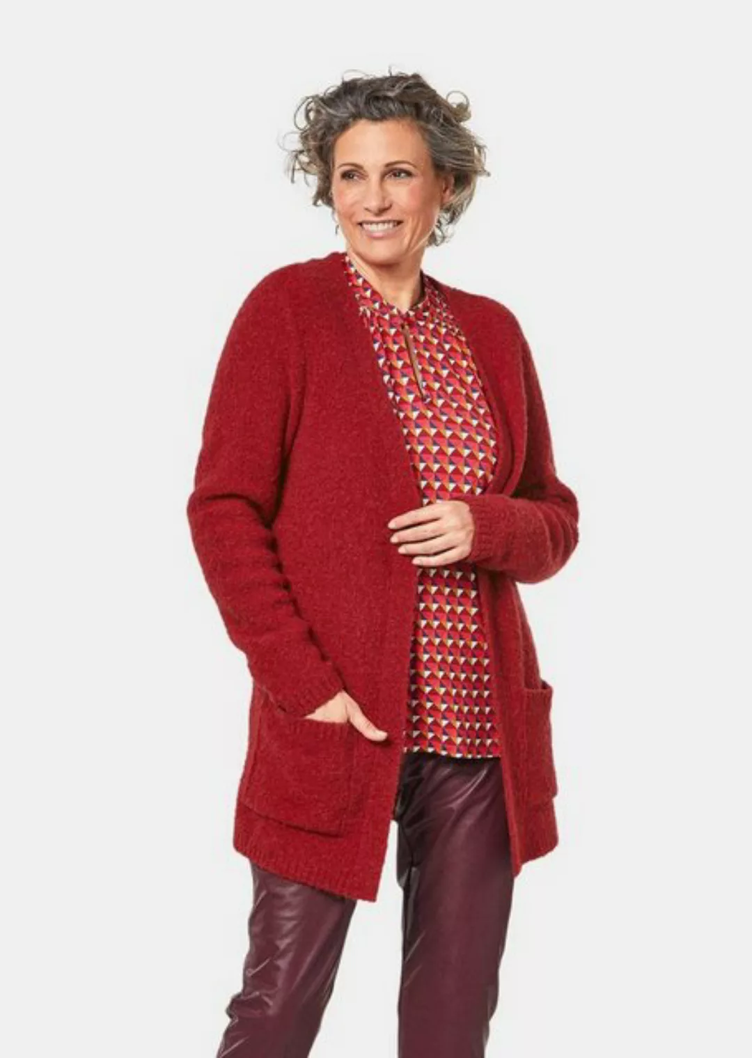 GOLDNER Strickjacke Legere Strickjacke aus angenehmen Bouclégarn günstig online kaufen