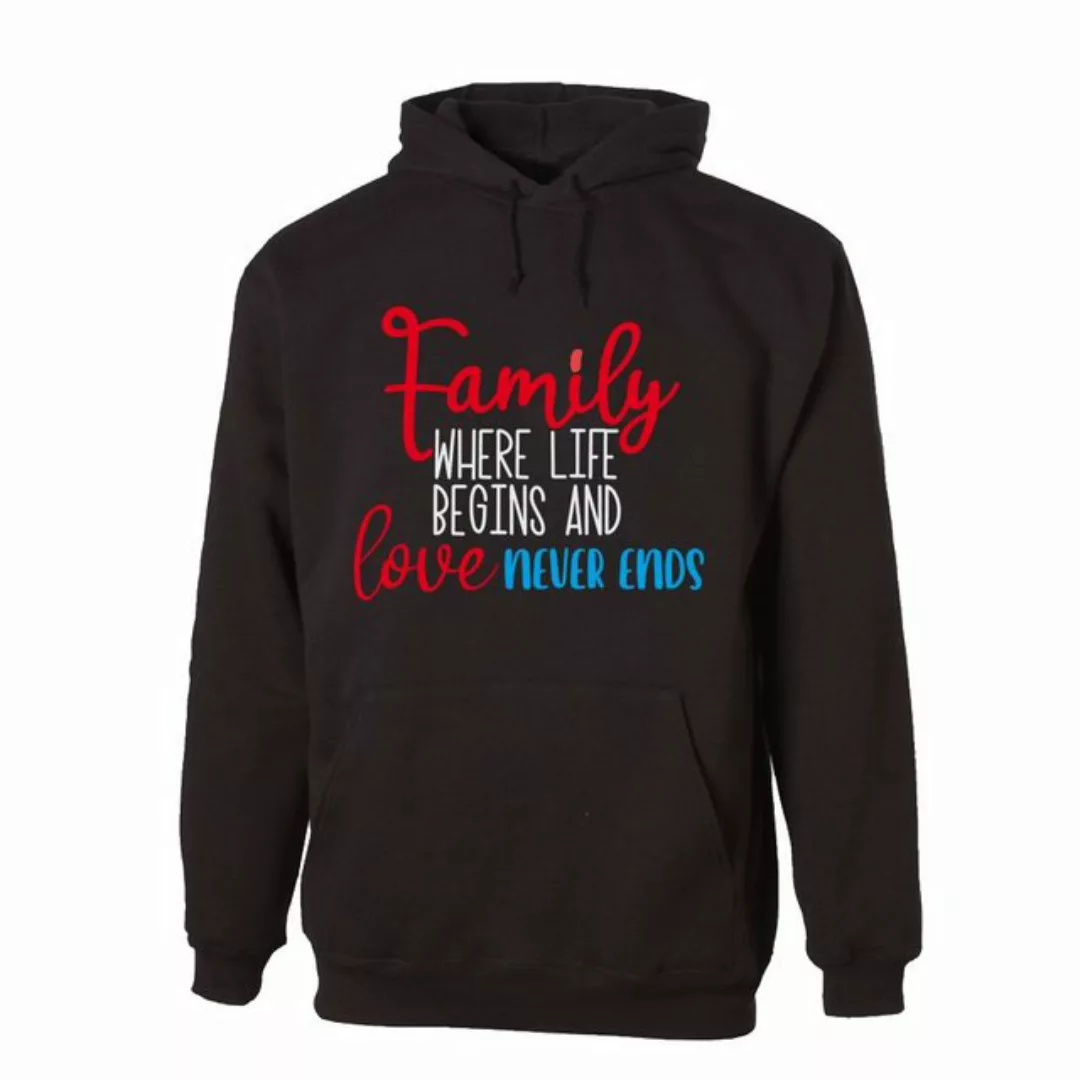 G-graphics Hoodie Family – where life begins and love never ends Unisex, mi günstig online kaufen