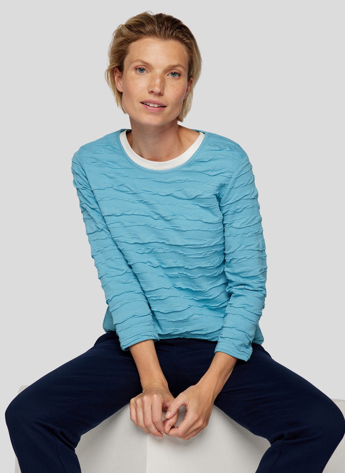 Rabe 3/4-Arm-Shirt, mit Wellenstruktur - Crinkle günstig online kaufen