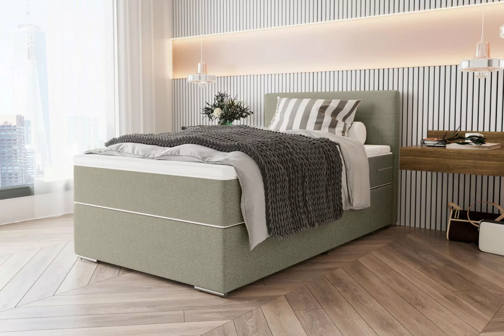 99rooms Boxspringbett Phönix Mini (Schlafzimmerbett, Bett), 90/100/120 x 20 günstig online kaufen