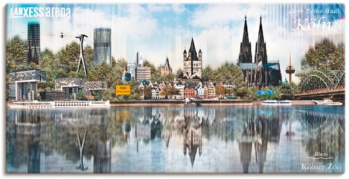 Artland Leinwandbild "Köln Skyline Abstrakte Collage 20", Deutschland, (1 S günstig online kaufen