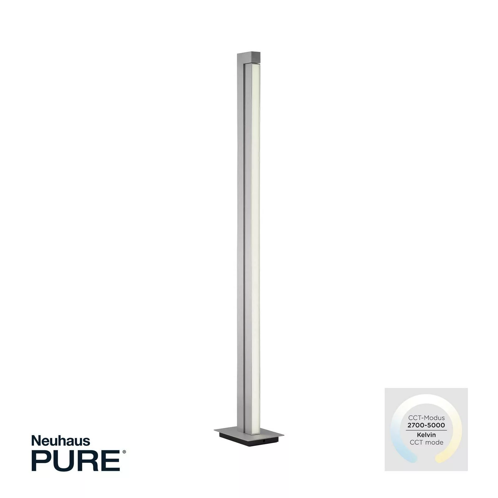 PURE Lines LED-Stehlampe, Fernbedienung, aluminium günstig online kaufen